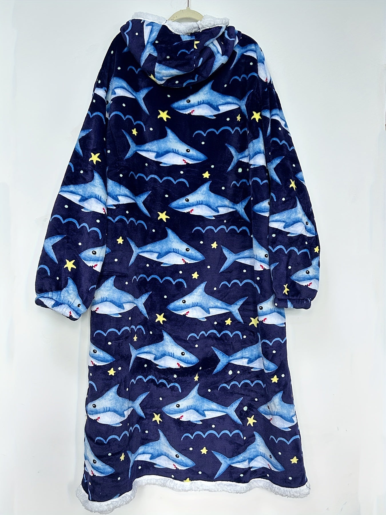 Nightgown Women's Plus Flannel Fleece Blanket with Sleeve & Pockets