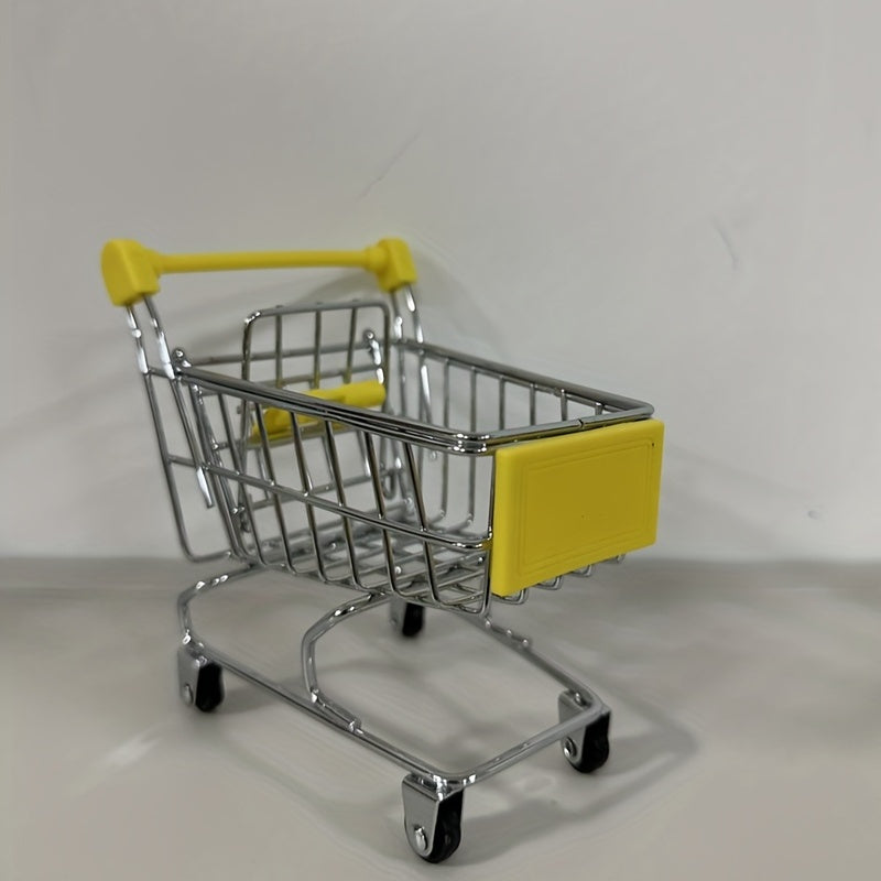 Mini Shopping Cart Decor Small Cosmetic Storage Supermarket Handcart Mini Cart