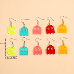 Kids' Fun Acrylic Earrings - 5 Pairs Set