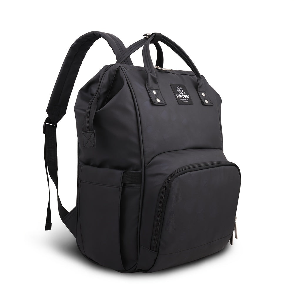 Multifunctional Mommy Backpack with Leather Film for Outings