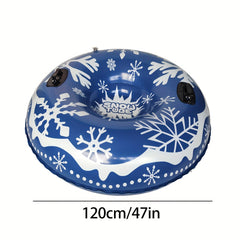 47in Inflatable Snow Tube Foldable Portable with Sturdy Handle