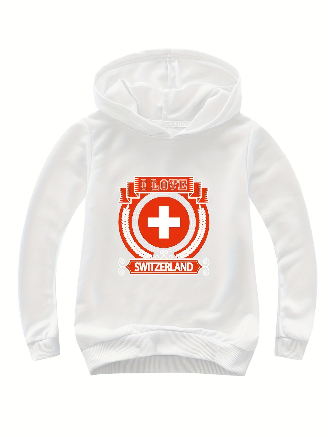 Cotton I LOVE SWITZERLAND Print Hoodies Girls Comfy Hooded Sweatshirt