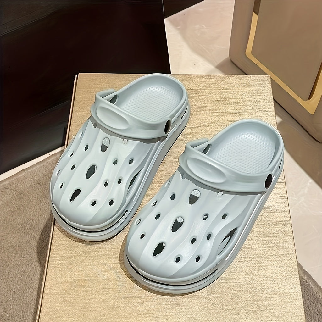 Women's Solid Garden Clogs Casual Hollow Out Slip On Shoes