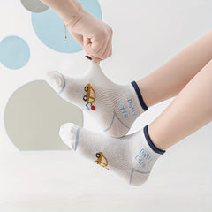 Cartoon Car Knit Crew Socks for Boys