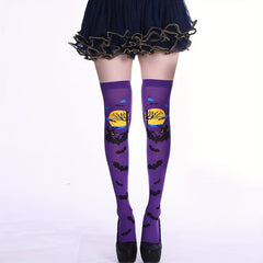 5 Pairs Halloween Bat Thigh High Socks Over The Knee Stockings