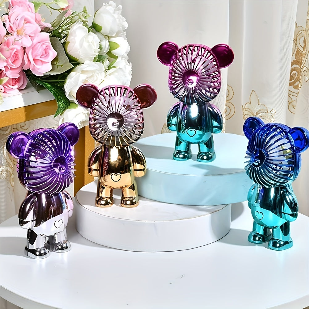 Bear Portable Fan Ultra Quiet Strong Wind 3 Speed Adjustable USB Powered Fan