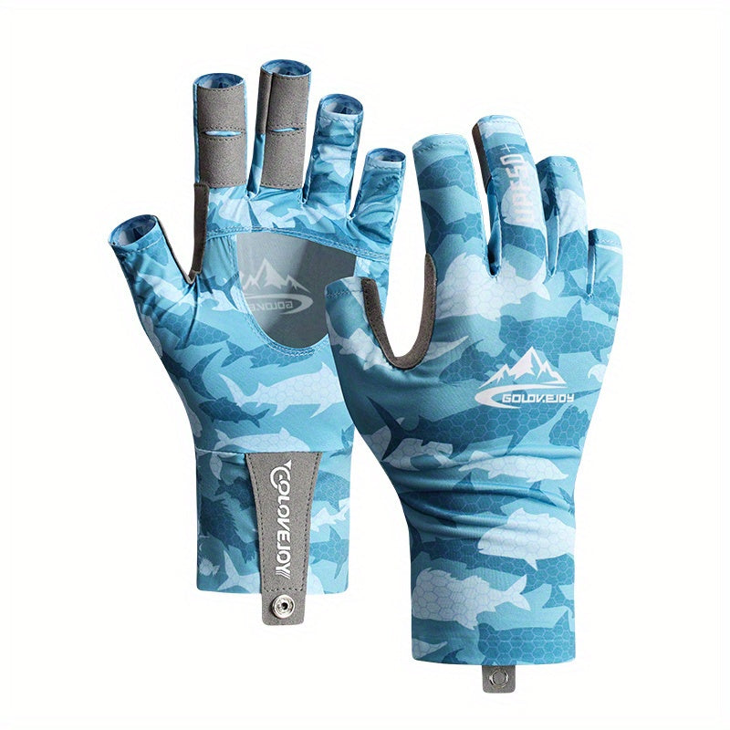 Fishing Gloves Men Women Sunscreen Fingerless Non-slip