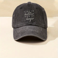 Distressed Letter Print Baseball Cap for Men Women