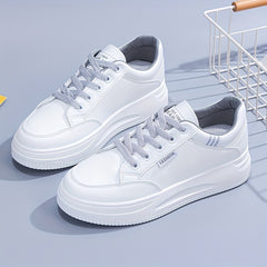 Women's Platform Skate Shoes Height Increasing Lace Up Non Slip Sneakers