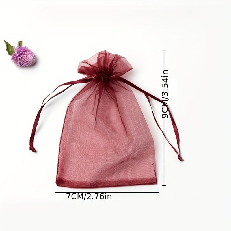 10pcs Organza Yarn Bag Small Gift Packaging Bag Drawstring Goody Bag