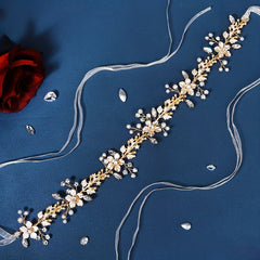 Flower Charm Rhinestone Headband Bridal Wedding Hair Accessory
