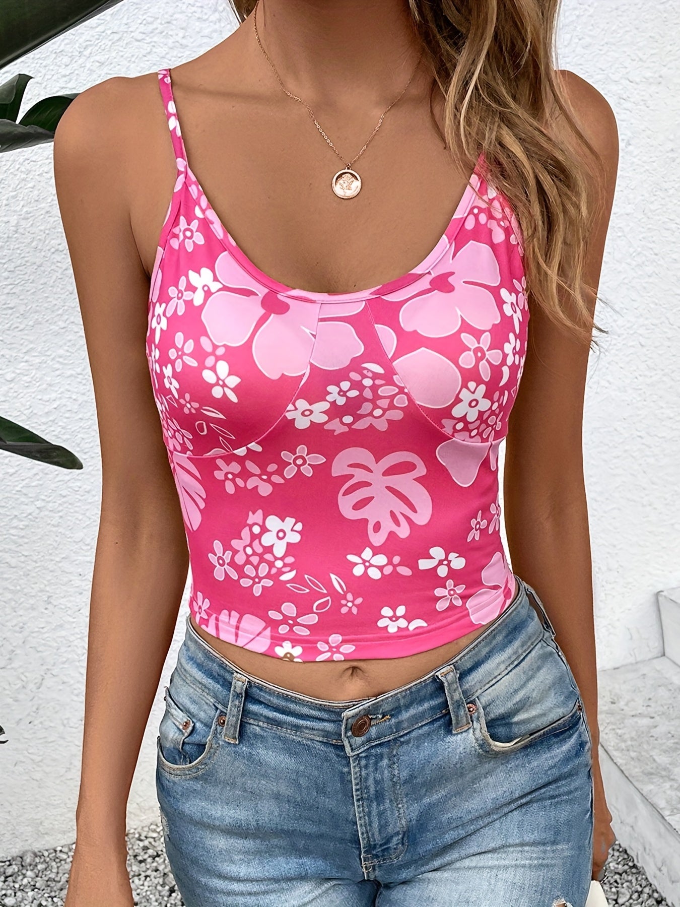 Floral Print Cami Top Sleeveless Summer Casual Women's Clothing