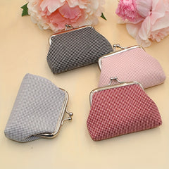 Girls Plaid Coin Purse Clutch Bag Vintage Coin Purse Bag Key Bag