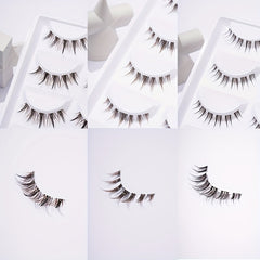 5 Pairs Brown Natural Spiky Cross False Eyelashes