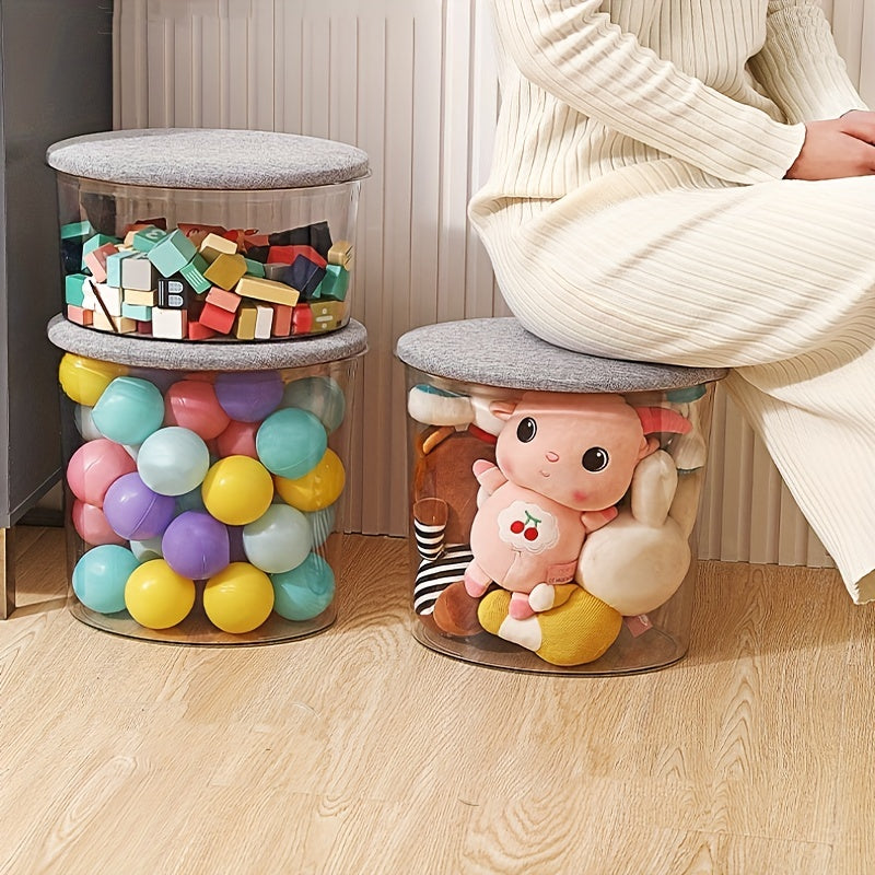 Transparent Toy Storage Stool Creative Organizer
