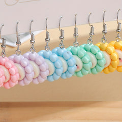 10pcs Macaron Happy Smile Small Flower Earrings For Girls