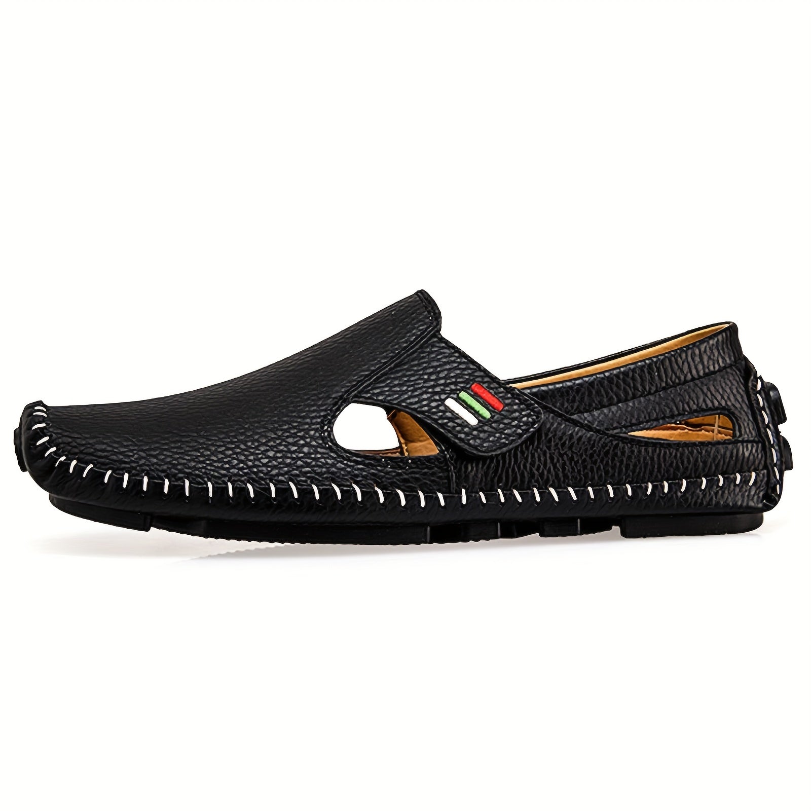 Men's Stitched Cut Out Slip On Loafers, Casual Outdoor Walking Shoes