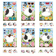 24pcs Farm Animal Cow Cartoon Stickers for Children - Animal Stickers