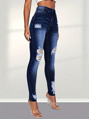 Ripped High Rise Skinny Jeans