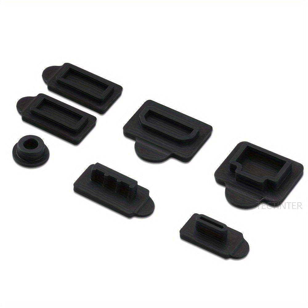 7pcs Silicone Dust Plugs Set for Game Console USB Interface