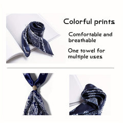 Silk Feeling Scarf Medium Square Satin Head Scarf Neck Scarf For Women