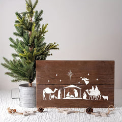 Plastic Nativity Of Jesus Stencil Christmas Drawing Template