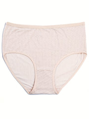 4 Pack Plus Size Panties Set Women's Plus Ultra Soft Pin Dot Print