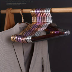 5pcs Non Slip Stainless Steel Clothes Hangers for Wide Shoulder Clothes