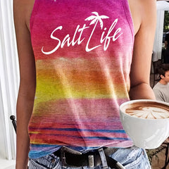 Sunset Letter Print Tank Top Sleeveless Summer Tank Top