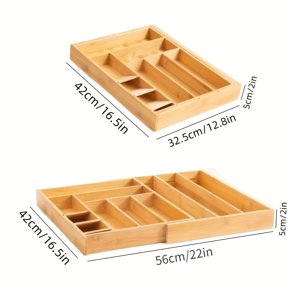 Adjustable Bamboo Silverware Organizer Drawer Dividers Expandable Cutlery Holder