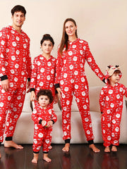 Christmas Cartoon Print Hooded Pajama Jumpsuit Women's Sleepwear