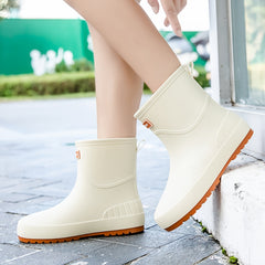 Women's Waterproof Medium Rain Boots Comfortable Outdoor Garden Work Boots