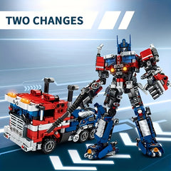 1000 Particles Mecha Robot Car 2in1 Toy, Movable Joints, Pushing Mobile Wheels