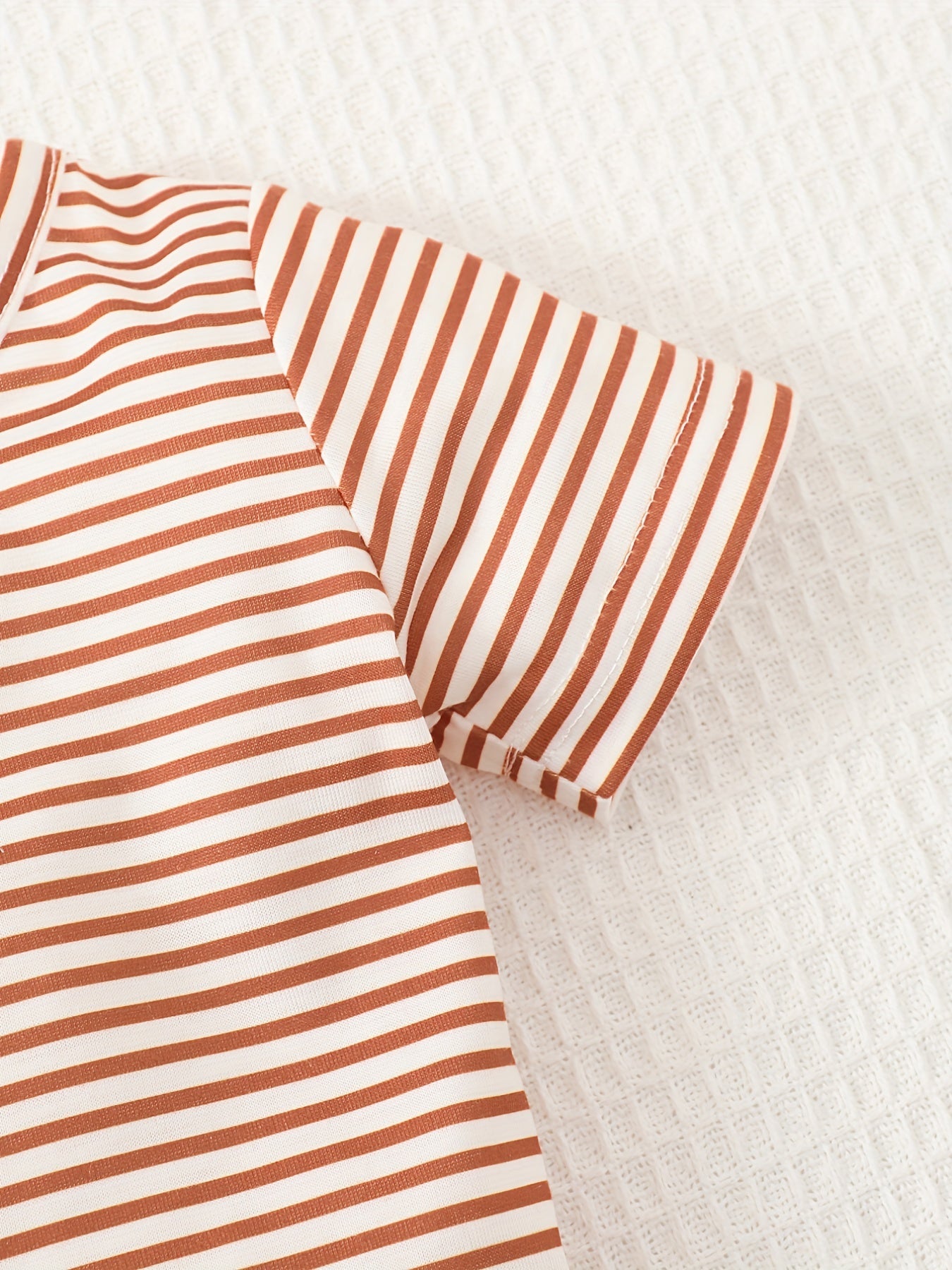 3pcs Baby Boys Striped Tops Overall Hat Set