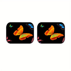 4pcs Colorful Butterfly Car Floor Mats Non-slip Stain Resistant Mats