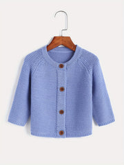 Girls Long Sleeve Button Down Knit Cardigan Casual Sweater Coat