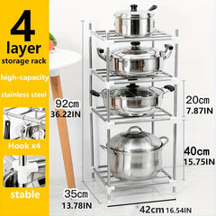 Stainless Steel Pot Holder for Cookware Storage