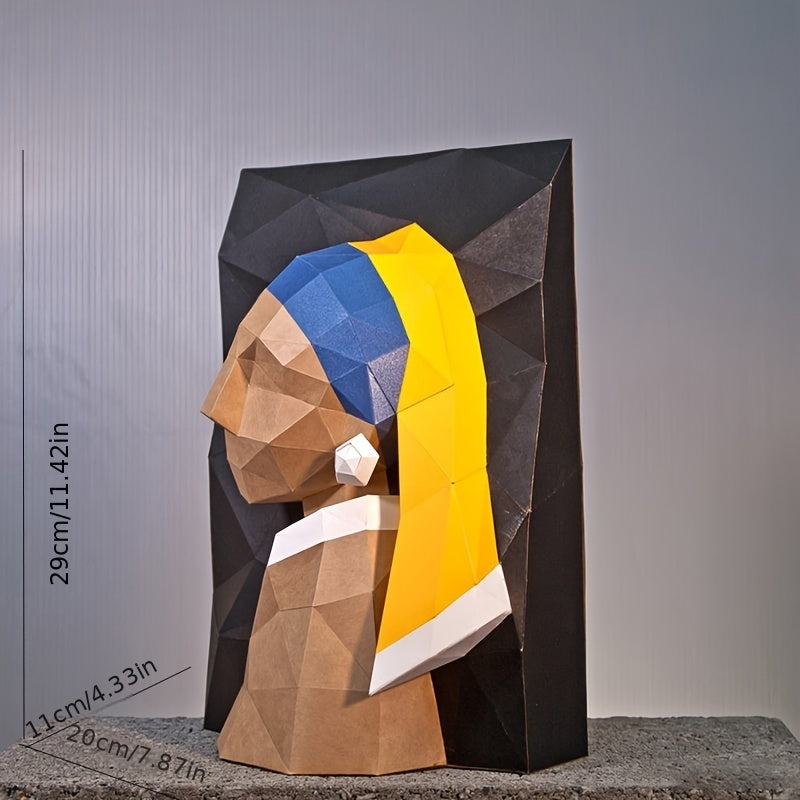 Girl Pearl Earring Papercraft Wall Hanging DIY Gift