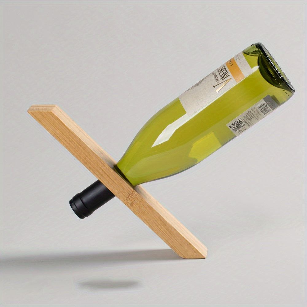 Bamboo Wine Rack Balance Display Home Kitchen Accessories