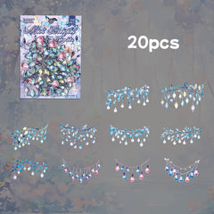 20pcs Retro Colorful LED Strip Stickers Transparent Waterproof for Scrapbooking