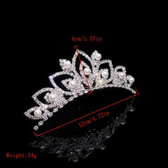 Crystal Faux Pearl Headband Tiara Hair Accessories