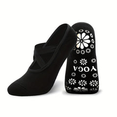 Women's Non-slip Cross Strap Yoga Socks Breathable Dance Training Socks