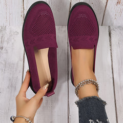 Women's Knit Slip On Flats Casual Non slip Loafers