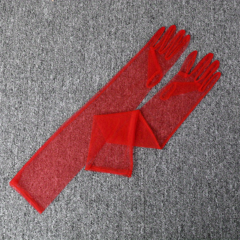 Sheer Mesh Gloves for Weddings & Events - Sexy Bridal Accessory