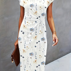 Floral Print Short Sleeve Casual Dress