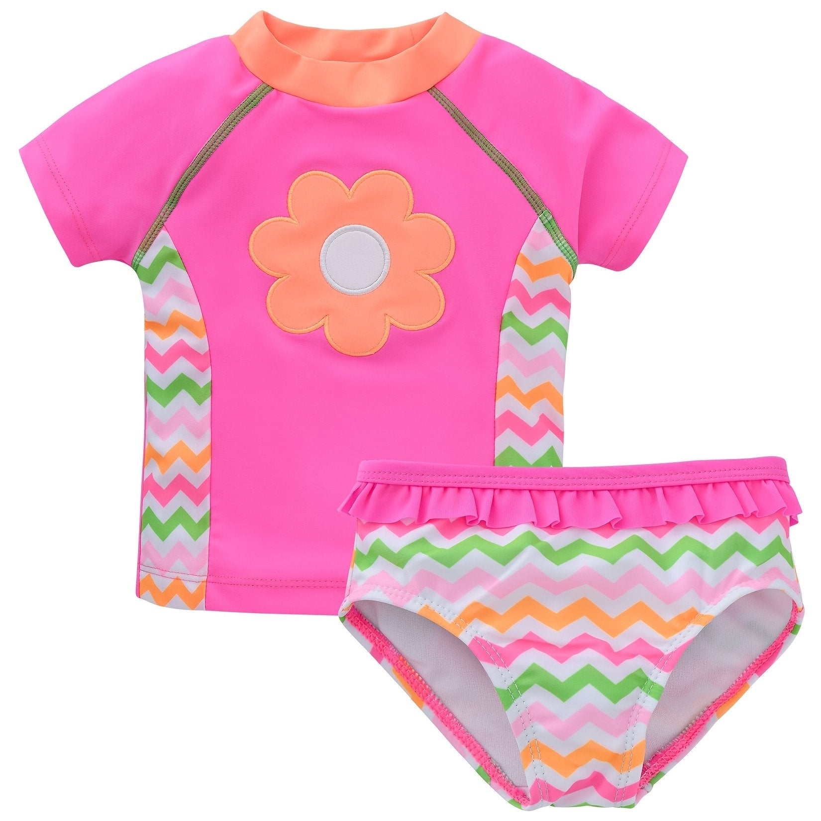 Girls Floral Tankini Swimsuit Set with UPF 50 Sun Protection
