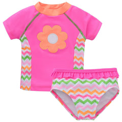 Girls Floral Tankini Swimsuit Set with UPF 50 Sun Protection