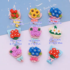 10pcs Resin Flowers Bouquet Charms for DIY Earrings Jewelry Hair Accessories