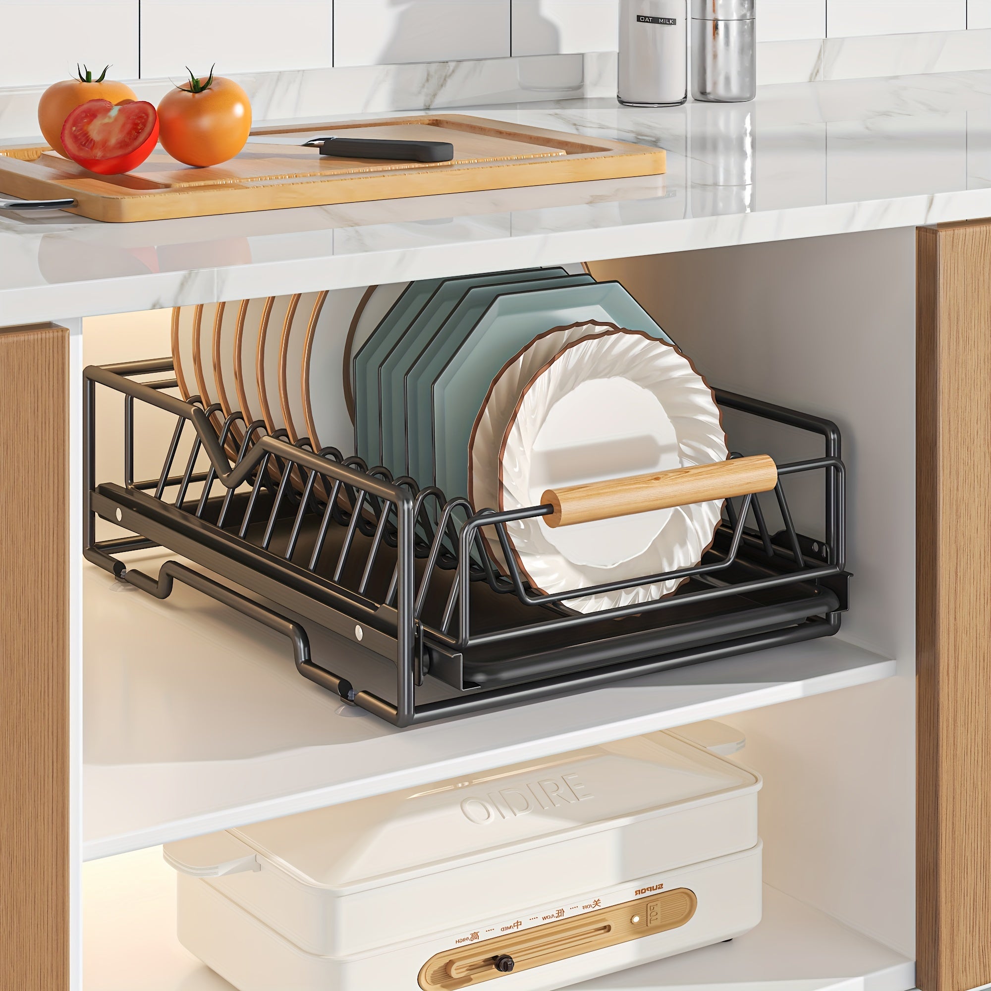Kitchen Drain Dish Rack Iron Plate Drying Rack Large Capacity Dish Drainer