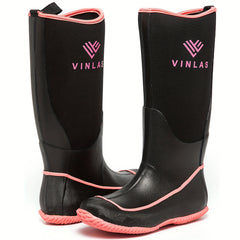 Waterproof Round Toe Rain Boots Non Slip Mid Calf Rubber Water Shoes